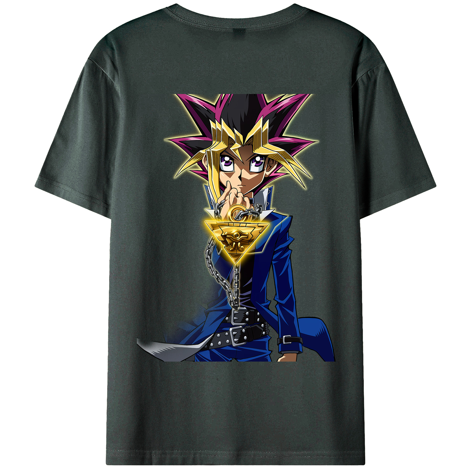 （画像用） 遊☆戯☆王 Yu-Gi-Oh! 綿100％ メンズ半袖Tシャツ（バックプリント） 通気性